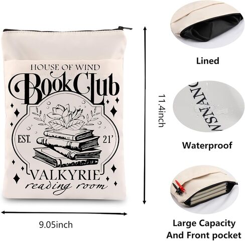 ACOTAR Inspired Book Sleeve House of Wind Book Club Book Covers Feyre Reading Room Gift Bookish Gift Acotar Merch (White, Book Club BS) in Saudi Arabia