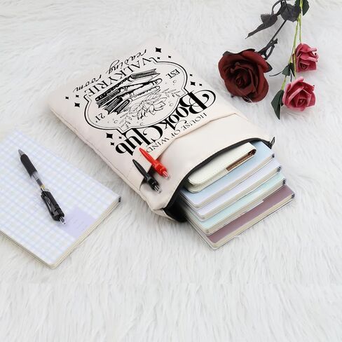 ACOTAR Inspired Book Sleeve House of Wind Book Club Book Covers Feyre Reading Room Gift Bookish Gift Acotar Merch (White, Book Club BS) in Saudi Arabia