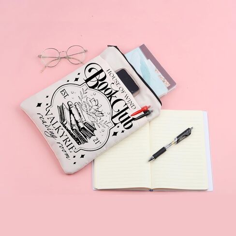 ACOTAR Inspired Book Sleeve House of Wind Book Club Book Covers Feyre Reading Room Gift Bookish Gift Acotar Merch (White, Book Club BS) in Saudi Arabia