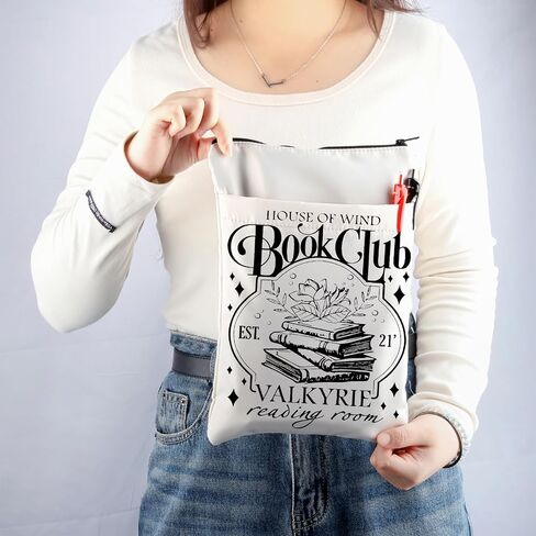 ACOTAR Inspired Book Sleeve House of Wind Book Club Book Covers Feyre Reading Room Gift Bookish Gift Acotar Merch (White, Book Club BS) in Saudi Arabia