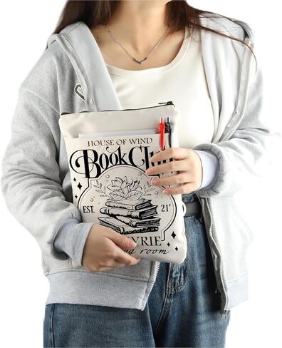 ACOTAR Inspired Book Sleeve House of Wind Book Club Book Covers Feyre Reading Room Gift Bookish Gift Acotar Merch (White, Book Club BS) in Saudi Arabia