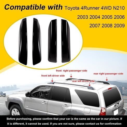 Car Roof Rack End Caps Compatible with Toyota 4Runner 4WD N210 2003 2004 2005 2006 2007 2008 2009 Roof Rack Cover Roof Rail End Cap Shell Protection Roof Rack Accessories in Kuwait
