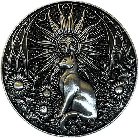 The Sun by Mischief and Whimsy - دبوس مينا التارو الغامض للقطط - دبوس طية صدر مزخرف مقاس 1.5 سم للسترات وحقائب الظهر وهواة الجمع in Saudi Arabia