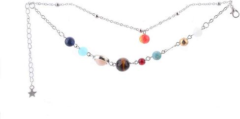 HUNO Summer Galaxy Solar System Universe Eight Planets Guardian Star Beads Foot Chain Barefoot Anklets Ankle Bracelet Jewelry in Saudi Arabia