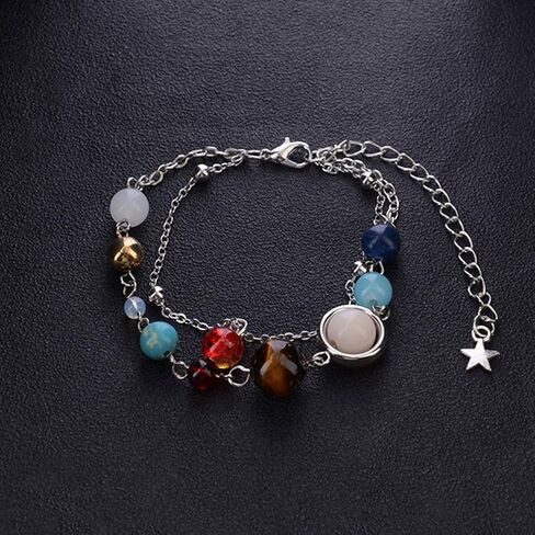 HUNO Summer Galaxy Solar System Universe Eight Planets Guardian Star Beads Foot Chain Barefoot Anklets Ankle Bracelet Jewelry in Saudi Arabia