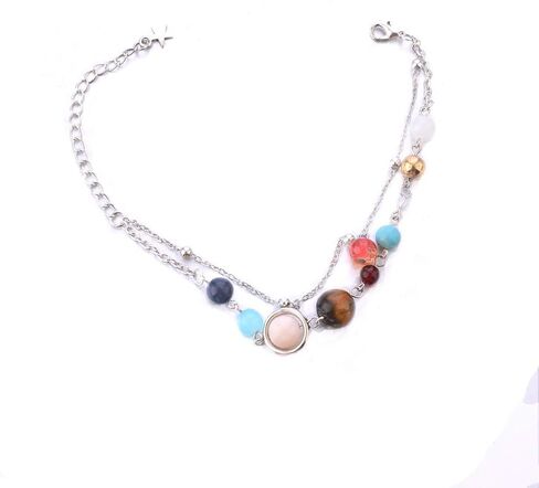 HUNO Summer Galaxy Solar System Universe Eight Planets Guardian Star Beads Foot Chain Barefoot Anklets Ankle Bracelet Jewelry in Saudi Arabia