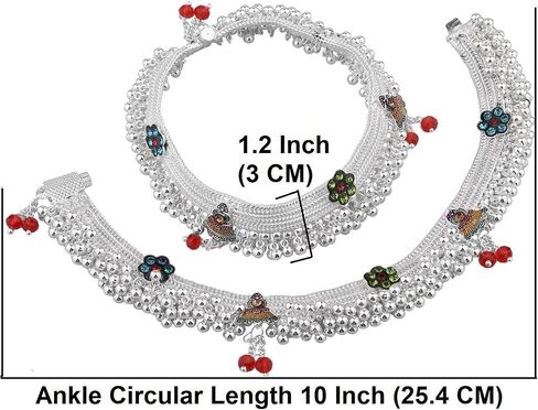 Efulgenz Silver Tone Indian Jewelry Anklets for Women Indian Bollywood Faux Pearl Crystal Wedding Bridal Indian Payal Anklet Set for Women Indian Ankle Bracelets in Saudi Arabia