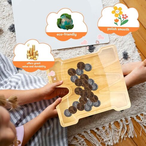 ANOTION 9" Large Piggy Bank for Kids, Wooden Letter Coin Bank for Boys Girls, Personalized Money Saving Bank Gifts for Birthday, Christmas (G) in Saudi Arabia