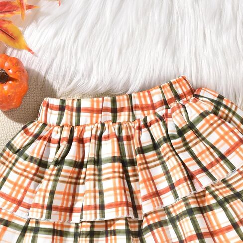 HIHA Toddler Girl Christmas Thanksgiving Outfit Long Sleeve Shirts Skirt Set in Saudi Arabia