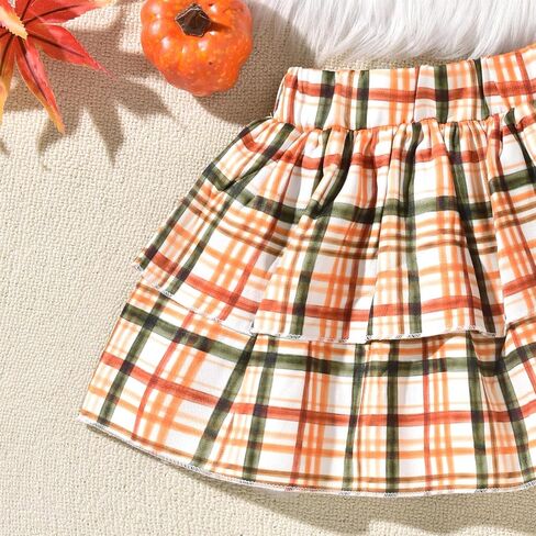 HIHA Toddler Girl Christmas Thanksgiving Outfit Long Sleeve Shirts Skirt Set in Saudi Arabia