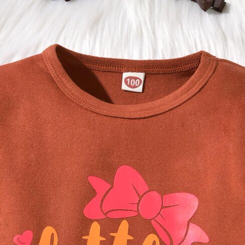 HIHA Toddler Girl Christmas Thanksgiving Outfit Long Sleeve Shirts Skirt Set in Saudi Arabia