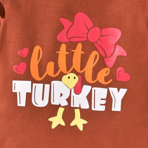 HIHA Toddler Girl Christmas Thanksgiving Outfit Long Sleeve Shirts Skirt Set in Saudi Arabia