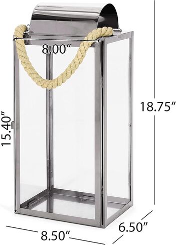 فانوس كريستوفر نايت هوم لاري خارجي مقاس 19 بوصة - ستانلس ستيل - فضي in Kuwait