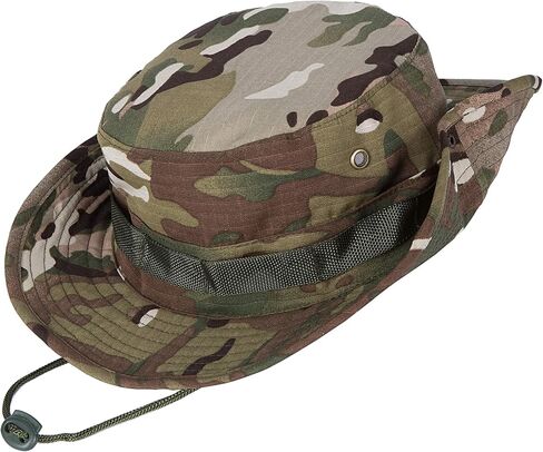 Kolumb Unisex Military Boonie Hat- Premium Soft Cotton & Polyester Fabric, Sturdy Stitching Wide Brimmed Mens & Womens Boonie Hat- Top Camo Bucket Hat In Attractive Colors For Sports Fishing Beach, Light Green in Saudi Arabia