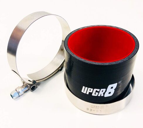 Upgr8 Universal 4-Ply عالي الأداء 3.25 بوصة خرطوم سيليكون مستقيم 83 مم + مشبك T-Bolt (3.25 بوصة أسود) in Kuwait