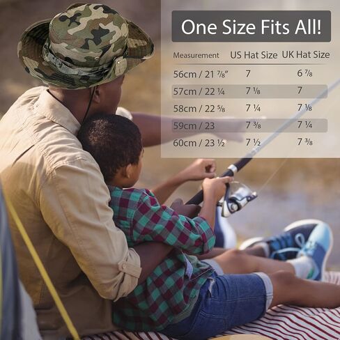 Kolumb Unisex Military Boonie Hat- Premium Soft Cotton & Polyester Fabric, Sturdy Stitching Wide Brimmed Mens & Womens Boonie Hat- Top Camo Bucket Hat In Attractive Colors For Sports Fishing Beach, Light Green in Saudi Arabia