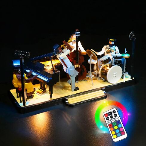 مجموعة إضاءة LED متوافقة مع Lego Jazz Quartet، وإضاءة التحكم عن بعد BrickBling RGB المتوافقة مع Lego 21334 (لا يوجد نموذج متضمن) in Kuwait