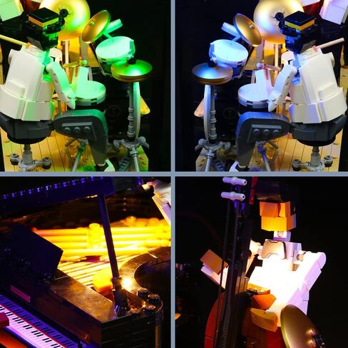 مجموعة إضاءة LED متوافقة مع Lego Jazz Quartet، وإضاءة التحكم عن بعد BrickBling RGB المتوافقة مع Lego 21334 (لا يوجد نموذج متضمن) in Kuwait