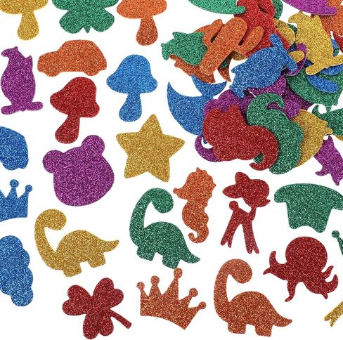 Lusofie Glitter Letter Stickers Foam Alphabet Letters, 156Pcs Self-Adhesive A-Z Sticky Letters for Kids DIY Craft Art Birthday Party Decorations(1.38 x 1.77inch, 8 Colors) in Saudi Arabia