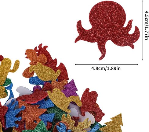 Lusofie Glitter Letter Stickers Foam Alphabet Letters, 156Pcs Self-Adhesive A-Z Sticky Letters for Kids DIY Craft Art Birthday Party Decorations(1.38 x 1.77inch, 8 Colors) in Saudi Arabia