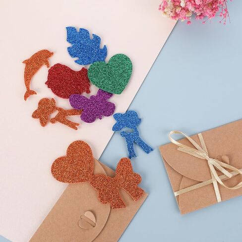 Lusofie Glitter Letter Stickers Foam Alphabet Letters, 156Pcs Self-Adhesive A-Z Sticky Letters for Kids DIY Craft Art Birthday Party Decorations(1.38 x 1.77inch, 8 Colors) in Saudi Arabia