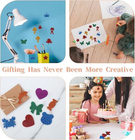 Lusofie Glitter Letter Stickers Foam Alphabet Letters, 156Pcs Self-Adhesive A-Z Sticky Letters for Kids DIY Craft Art Birthday Party Decorations(1.38 x 1.77inch, 8 Colors) in Saudi Arabia