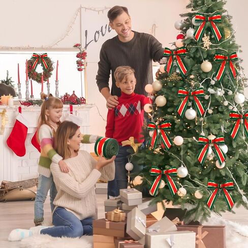 Waydress Christmas Ribbon Wired Edge Velvet Plush Overlay Ribbon 10 Yards 2.5 Inch Christmas Tree Ribbon Victorian Xmas Ribbon for Wrapping Wreath Bow Christmas Tree Decoration(Gold Pink Green) in Kuwait