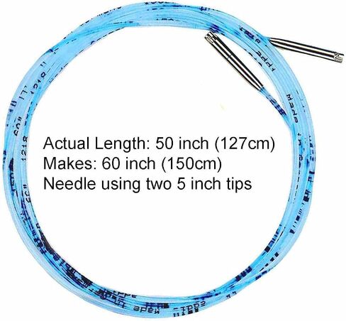 addi Click Interchangeable Cord for 5 inch (Standard) Turbo, Rocket and Rocket 2 Squared Circular Tips Actual 30 inch (76cm) Makes 40 inch (100cm) Needle with 10 Colorful Stitch Markers in Saudi Arabia