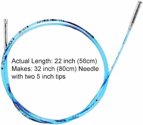 addi Click Interchangeable Cord for 5 inch (Standard) Turbo, Rocket and Rocket 2 Squared Circular Tips Actual 30 inch (76cm) Makes 40 inch (100cm) Needle with 10 Colorful Stitch Markers in Saudi Arabia