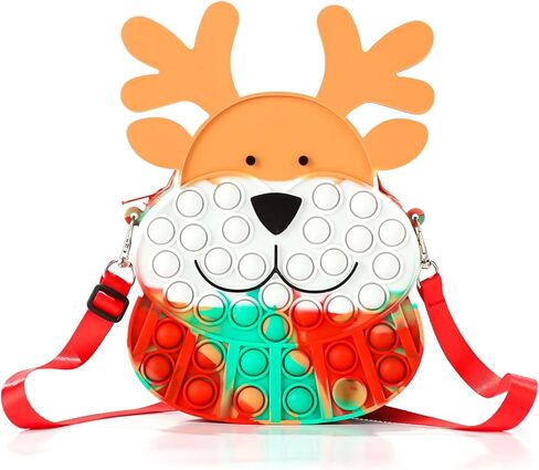 jjBOOM Big Pop Fidget It Purses للفتيات، حقيبة عيد الميلاد عبر الجسم، لعبة تململ حسية للقلق، حقيبة فقاعات قوس قزح بوب، هدايا عيد ميلاد للأطفال للفتيات in Kuwait