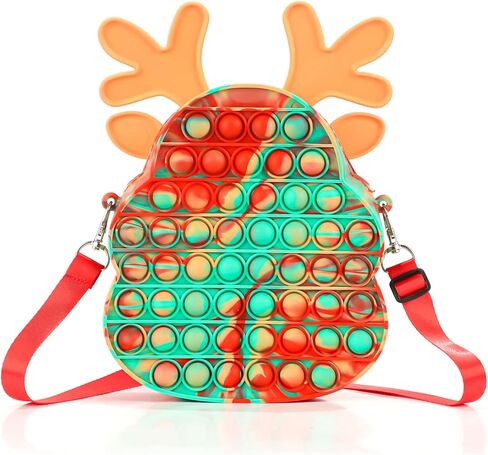 jjBOOM Big Pop Fidget It Purses للفتيات، حقيبة عيد الميلاد عبر الجسم، لعبة تململ حسية للقلق، حقيبة فقاعات قوس قزح بوب، هدايا عيد ميلاد للأطفال للفتيات in Kuwait