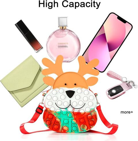 jjBOOM Big Pop Fidget It Purses للفتيات، حقيبة عيد الميلاد عبر الجسم، لعبة تململ حسية للقلق، حقيبة فقاعات قوس قزح بوب، هدايا عيد ميلاد للأطفال للفتيات in Kuwait