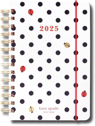 Kate Spade New York Medium 12 Month 2025 Planner Monthly and Weekly Spreads, Sticker Sheel, Note Pages, Pocket and Hardcover (Ladybug Dot) in Saudi Arabia