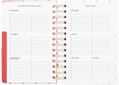 Kate Spade New York Medium 12 Month 2025 Planner Monthly and Weekly Spreads, Sticker Sheel, Note Pages, Pocket and Hardcover (Ladybug Dot) in Saudi Arabia