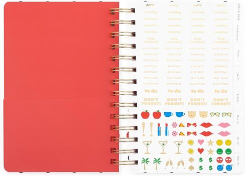 Kate Spade New York Medium 12 Month 2025 Planner Monthly and Weekly Spreads, Sticker Sheel, Note Pages, Pocket and Hardcover (Ladybug Dot) in Saudi Arabia