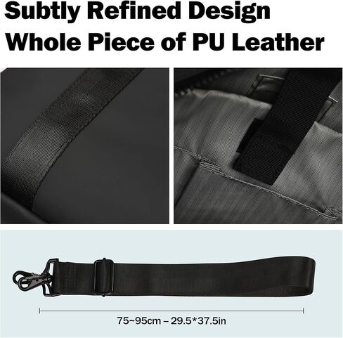 ELEZAY PU Leather Laptop Messenger Bag - Water-Resistant, Fits 15.6-inch Laptops, Ideal for Business Travel in Kuwait
