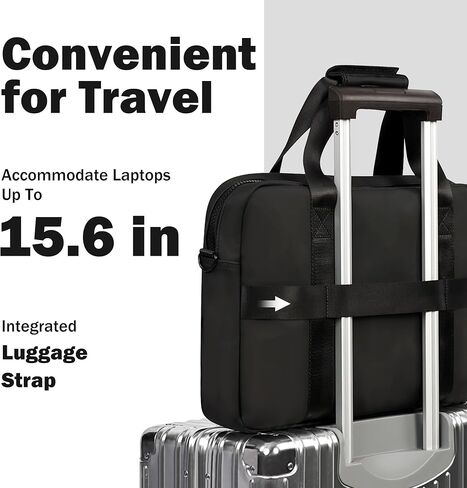 ELEZAY PU Leather Laptop Messenger Bag - Water-Resistant, Fits 15.6-inch Laptops, Ideal for Business Travel in Kuwait