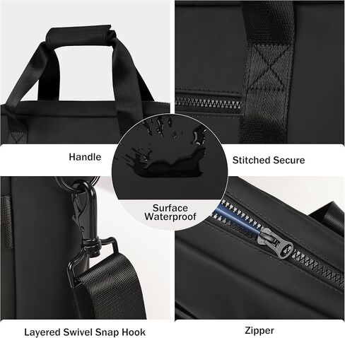 ELEZAY PU Leather Laptop Messenger Bag - Water-Resistant, Fits 15.6-inch Laptops, Ideal for Business Travel in Kuwait