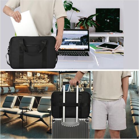 ELEZAY PU Leather Laptop Messenger Bag - Water-Resistant, Fits 15.6-inch Laptops, Ideal for Business Travel in Kuwait