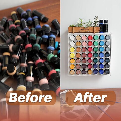 2pack Acrylic Paint Organizer 49 Holes Craft Paint Storage for for Apple Barrel, Folkart 2oz Craft Paints in Kuwait