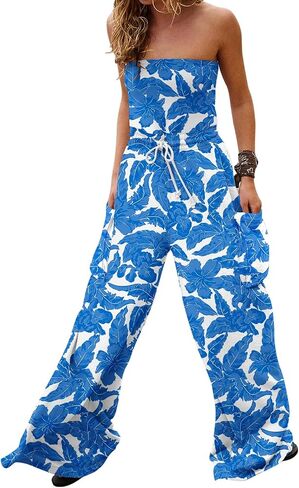 Aoang Women Overalls Jumpsuits Loose Casual Dressy Sleeveless Baggy Pants Romper Jumpers 2024 Trendy Summer Outfits in Saudi Arabia