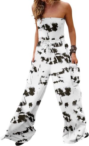 Aoang Women Overalls Jumpsuits Loose Casual Dressy Sleeveless Baggy Pants Romper Jumpers 2024 Trendy Summer Outfits in Saudi Arabia