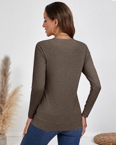 Ficerd 3 Pack Women's Long Sleeve T Shirt Crew Neck Raglan Sleeves Tunic Loose Fit Basic Tops Pullover 2024 Fall Trendy in Saudi Arabia