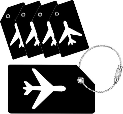 مجموعة من 5 بطاقات أمتعة، علامات أمتعة من السيليكون مع حلقات فولاذية لحقائب السفر لسهولة التعرف على الحقائب - برتقالي in Kuwait