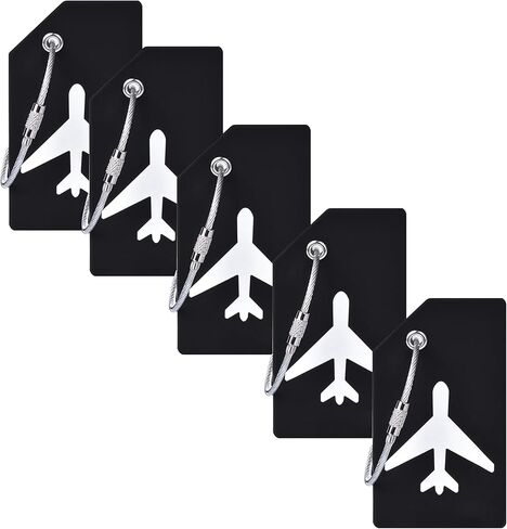 مجموعة من 5 بطاقات أمتعة، علامات أمتعة من السيليكون مع حلقات فولاذية لحقائب السفر لسهولة التعرف على الحقائب - برتقالي in Kuwait