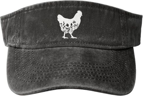 Women's Floral Chicken Sport Sun Visor Hat Adjustable Empty Top Baseball Cap for Men Women in Saudi Arabia