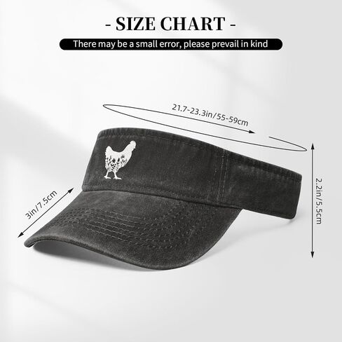 Women's Floral Chicken Sport Sun Visor Hat Adjustable Empty Top Baseball Cap for Men Women in Saudi Arabia