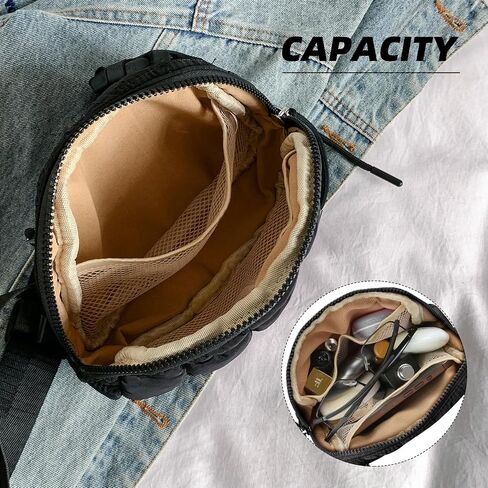 Quilted Puffer Belt Bag, Everywhere Waist Fanny Packs, Lightweight Crossbody Bag with Adjustable Strap, Black in Saudi Arabia