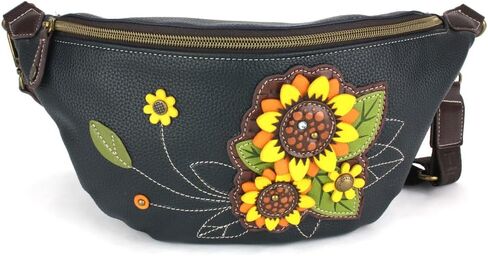 CHALA Fanny Pack Women RFID Protected Sling Purse and Waist Bag with Two Adjustable Straps - Sunflower Group - navy in Saudi Arabia