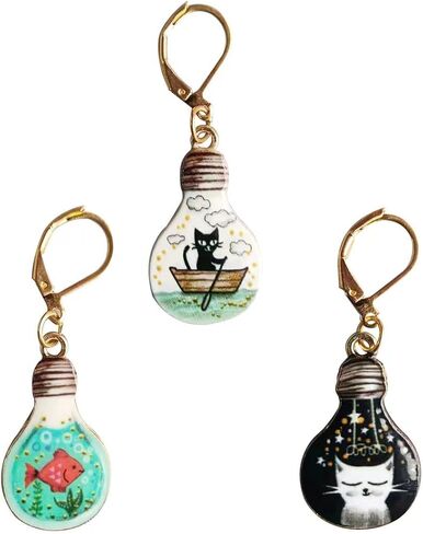 3 قطعة مصباح لمبة القط الكروشيه القابلة للإزالة قفل غرزة علامات للحياكة والحياكة لطيف المعادن السحر هدية الحياكة المورد اكسسوارات الحياكة in Kuwait